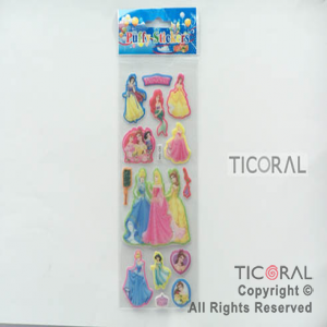 STICKER PRINCESAS AFELPADO (25X9CM) HS5657-1 x 12